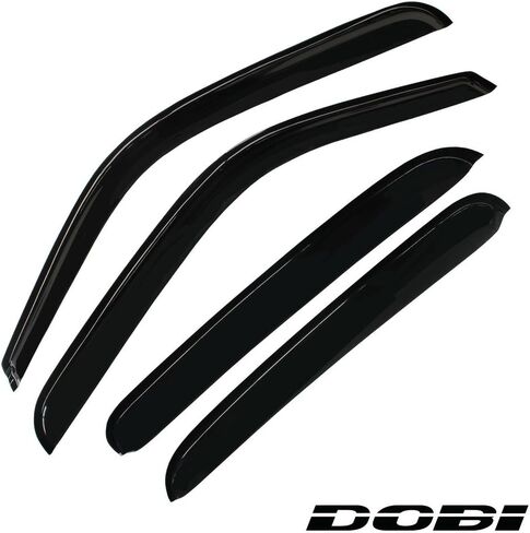 4Pcs Window Visors Rain Guards Compatible with 2001-06 Silverado/Sierra Crew Cab, 2007 Classic Crew Cab, 00-06 Suburban/Yukon XL, 02-06 Avalanche, 02-06 Escalade ESV/EXT, Dark Smoke Outside-Mount in Kuwait