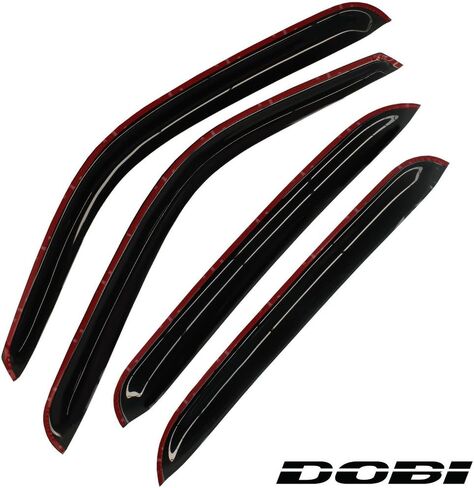 4Pcs Window Visors Rain Guards Compatible with 2001-06 Silverado/Sierra Crew Cab, 2007 Classic Crew Cab, 00-06 Suburban/Yukon XL, 02-06 Avalanche, 02-06 Escalade ESV/EXT, Dark Smoke Outside-Mount in Kuwait