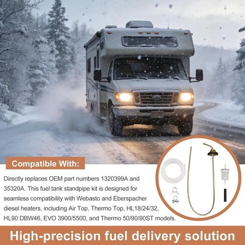 1320399A Fuel Tank Standpipe Kit 650mm x 5mm with Diesel Heater Fuel Line Set, Compatible with Webasto Air Top & Thermo Top Diesel Heaters, Eberspacher HL18/24/32/HL90, EVO 3900/5500 in Saudi Arabia