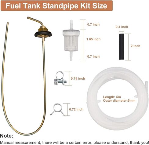 1320399A Fuel Tank Standpipe Kit 650mm x 5mm with Diesel Heater Fuel Line Set, Compatible with Webasto Air Top & Thermo Top Diesel Heaters, Eberspacher HL18/24/32/HL90, EVO 3900/5500 in Saudi Arabia