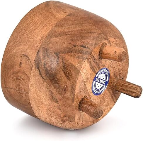 Candlestick Holders Acacia Wood Natural Round Candle Holder for Centerpiece or Shelf Accent with Three Legs for Candles, Boho Farmhouse Decor (4" X 4" X 3.5") in Saudi Arabia
