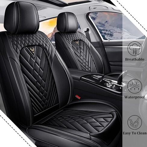 Car Seat Covers Full Set for Chevy Avalanche 2002-2026, Waterproof Nappa Leather Car Seat Cover, Full Coverage Car Seat Covers Sets(5 Seats/Black) in Saudi Arabia