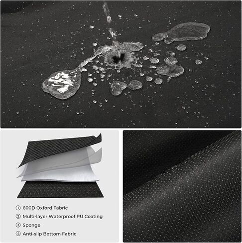 Waterproof Car Seat Covers Black - Washable Rear Bench Car Seat Protectors with Anti Slip Bottom - Durable Auto Seat Cushions Universal Fit for Vehicles Cars SUV Trucks in Saudi Arabia