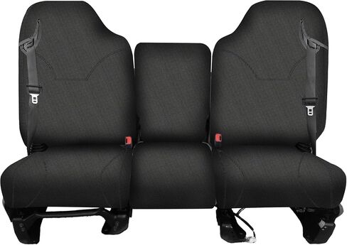 Jokuye 40/20/40 Split Bench Seat Covers for Dodge Ram 1500 2500 3500 1998 1999 2000 2001 2002 Heavy Duty Oxford Fabric Front Seat Protectors with Seatbelt Cutouts & Non-Slip Backing - Black in Saudi Arabia