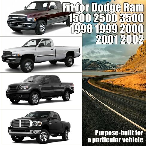 Jokuye 40/20/40 أغطية مقاعد منفصلة لسيارة Dodge Ram 1500 2500 3500 1998 1999 2000 2001 2002 واقيات المقعد الأمامي من قماش أكسفورد عالي التحمل مع فتحات حزام الأمان وظهر مانع للانزلاق - أسود in Kuwait