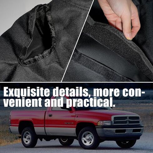 Jokuye 40/20/40 أغطية مقاعد منفصلة لسيارة Dodge Ram 1500 2500 3500 1998 1999 2000 2001 2002 واقيات المقعد الأمامي من قماش أكسفورد عالي التحمل مع فتحات حزام الأمان وظهر مانع للانزلاق - أسود in Kuwait
