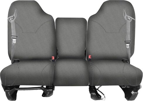 Jokuye 40/20/40 أغطية مقاعد منفصلة لسيارة Dodge Ram 1500 2500 3500 1998 1999 2000 2001 2002 واقيات المقعد الأمامي من قماش أكسفورد عالي التحمل مع فتحات حزام الأمان وظهر مانع للانزلاق - أسود in Kuwait