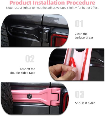 CheroCar لسيارة Jeep JL غطاء مفصل الباب الخلفي دعامة إطار احتياطي للباب الخلفي ملحقات خارجية لسيارة Jeep Wrangler JL JLU 2018-2026 Sport X Sahara Rubicon in Kuwait