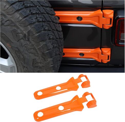 CheroCar لسيارة Jeep JL غطاء مفصل الباب الخلفي دعامة إطار احتياطي للباب الخلفي ملحقات خارجية لسيارة Jeep Wrangler JL JLU 2018-2026 Sport X Sahara Rubicon in Kuwait