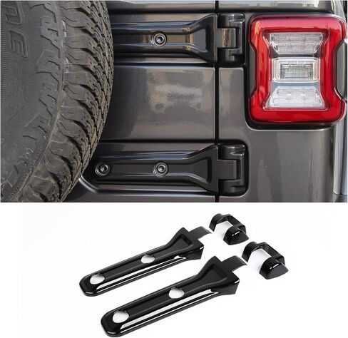 CheroCar لسيارة Jeep JL غطاء مفصل الباب الخلفي دعامة إطار احتياطي للباب الخلفي ملحقات خارجية لسيارة Jeep Wrangler JL JLU 2018-2026 Sport X Sahara Rubicon in Kuwait