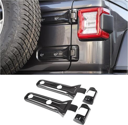 CheroCar لسيارة Jeep JL غطاء مفصل الباب الخلفي دعامة إطار احتياطي للباب الخلفي ملحقات خارجية لسيارة Jeep Wrangler JL JLU 2018-2026 Sport X Sahara Rubicon in Kuwait