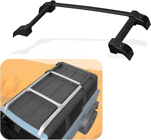 KUYAFUWO 3PCS OEM Roof Rack Extensions Fit for 2021-2025 Ford Bronco 4 Door Hard Top, Roof Rails Luggage Cross Bars in Kuwait