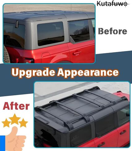 KUYAFUWO 3PCS OEM Roof Rack Extensions Fit for 2021-2025 Ford Bronco 4 Door Hard Top, Roof Rails Luggage Cross Bars in Kuwait