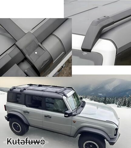 KUYAFUWO 3PCS OEM Roof Rack Extensions Fit for 2021-2025 Ford Bronco 4 Door Hard Top, Roof Rails Luggage Cross Bars in Kuwait