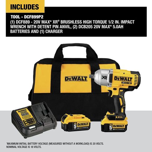 DEWALT 20V MAX XR Cordless Impact Wrench Kit with Detent Anvil, 1/2-Inch (DCF899P2) in Saudi Arabia