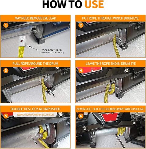 حبل ونش مع خطاف، 1/2 بوصة × 92'-33076 رطل كابل خط حبل ونش صناعي من Dyneema مع كم واقي لشاحنة 4WD ملحقات ونش السيارة على الطرق الوعرة in Kuwait