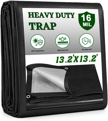 غطاء قماش القنب الثقيل 13 × 13FT غطاء قماش بولي مقاوم للماء لجميع الأغراض in Kuwait