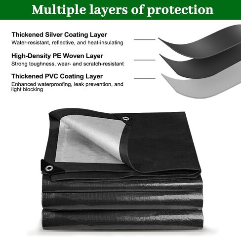 غطاء قماش القنب الثقيل 13 × 13FT غطاء قماش بولي مقاوم للماء لجميع الأغراض in Kuwait