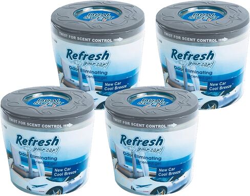 Refresh Your Car! 84101 New Car and Cool Breeze Scented Gel Can, 5 oz, 4 Pack in Kuwait
