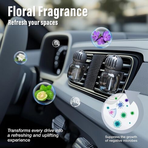 معطر هواء للسيارة عبوتين - على شكل مصباح كهربائي رائع - مشبك تهوية للسيارة - رائحة تدوم طويلاً - زيوت عطرية - إكسسوارات سيارة معطرة - محيط in Kuwait