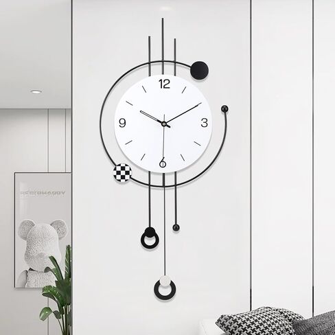 Wall Clock Iron London Clock Antique Double- Sided Clock Wrought Iron Antique Wall Art Numbered Iron Wall Decor Hanging Double Sided Room Wall Decoration Wall Clock Round/Brown in Saudi Arabia