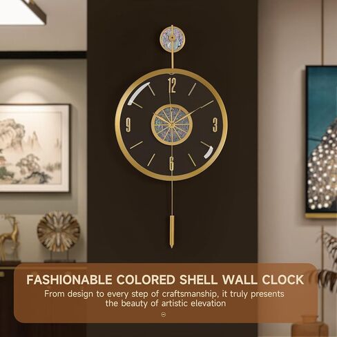 ساعة حائط عصرية بقشرة طبيعية، ساعة حائط إبداعية صامتة وخالية من القراد، إطار معدني ذهبي مع غلاف ديكور صامت 13 بوصة، تعمل بالبطارية، تصميم زخرفي للاستخدام الداخلي in Kuwait