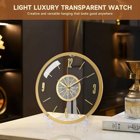 ساعة حائط عصرية بقشرة طبيعية، ساعة حائط إبداعية صامتة وخالية من القراد، إطار معدني ذهبي مع غلاف ديكور صامت 13 بوصة، تعمل بالبطارية، تصميم زخرفي للاستخدام الداخلي in Kuwait