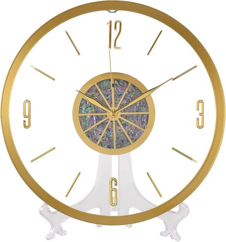 ساعة حائط عصرية بقشرة طبيعية، ساعة حائط إبداعية صامتة وخالية من القراد، إطار معدني ذهبي مع غلاف ديكور صامت 13 بوصة، تعمل بالبطارية، تصميم زخرفي للاستخدام الداخلي in Kuwait