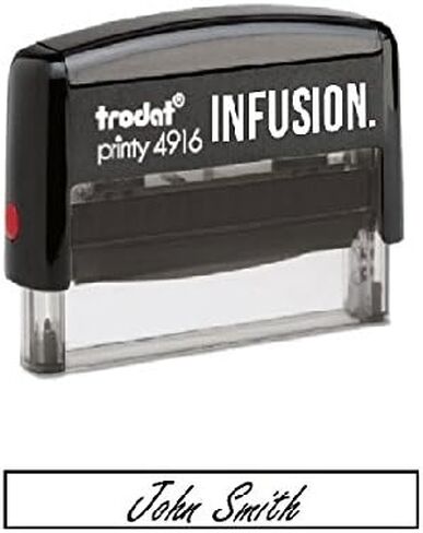 Infusion Self Inking Custom Signature Stamp - Large (1" x 3.25"), Black in Saudi Arabia