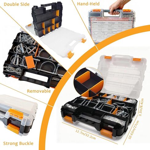 260PCS Heavy Duty Hitch Pins Assortment - Lynch, PTO & Cotter Pins for Trailers, Tractors, Trucks, Farm & Lawn Equipment, Snow Plows - Rust-Resistant Zinc Plated Steel with Double-Sided Toolbox in Kuwait