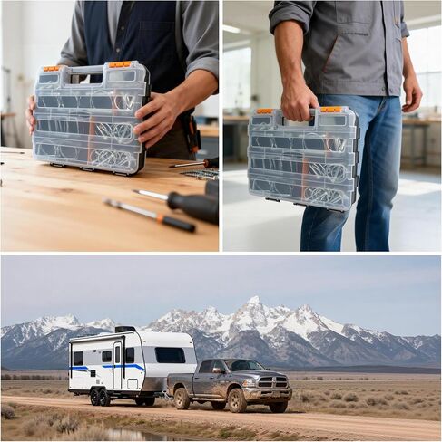 260PCS Heavy Duty Hitch Pins Assortment - Lynch, PTO & Cotter Pins for Trailers, Tractors, Trucks, Farm & Lawn Equipment, Snow Plows - Rust-Resistant Zinc Plated Steel with Double-Sided Toolbox in Kuwait