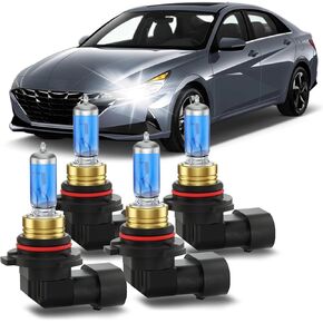 Fits for 2019-2021 Hyundai Elantra Halogen Headlight Bulbs Combo, Ultra Bright 5000K White High Low Beam Headlight Bulbs, Plug and Play, 4 Pack in Kuwait