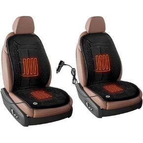 Buybai قطعتان من غطاء مقعد الجلد الأسود الفريد المريح، وسادة غطاء مقعد السيارة العالمية، وسادة مقعد ناعمة (2P أسود) in Kuwait