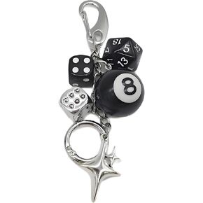 8 كرات النرد سحر سلسلة المفاتيح لطيف حقيبة محفظة حقيبة يد الملحقات المفاتيح سحر المحفظة لحقائب الظهر - الملحقات الجمالية الأنيقة - سلاسل المفاتيح لطيف للنساء - سلسلة المفاتيح 8ball - اتجاه Y2K in Kuwait