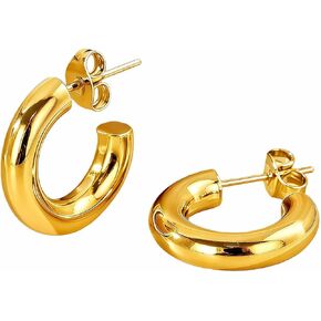 Titanium Hoop Earrings for Women 1 Pair Hypoallergenic Small Hoops Dainty Everyday Chunky Half Hoops Tiny Mini Trendy Jewelry in Kuwait