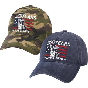2 حزمة الولايات المتحدة الأمريكية الذكرى السنوية 250th قبعة بيسبول من القطن المغسول قبعة وطنية الأمريكية 250 سنة البضائع للرجال والنساء in Kuwait