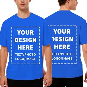 FEEGO Unisex Custom T Shirts for Men Women - Design Your Own with Photo, Front & Back Print, Short Sleeve Cotton Tees in Kuwait