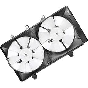 1 Piece Dual Radiator and Condenser Fan Assembly Replacement 5019208AA, 5019209AA, 5127521AA, 5019210AA fits Dodge Neon 2004 2005 in Kuwait
