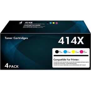 414X Toner Cartridges 4 Pack High Yield Compatible for 414X 414A Works for Color Pro MFP M479fdw M479fdn M454dw M454dn M479 M454 Printer Black Cyan Yellow Magenta (4 Pack, with Chip) in Kuwait