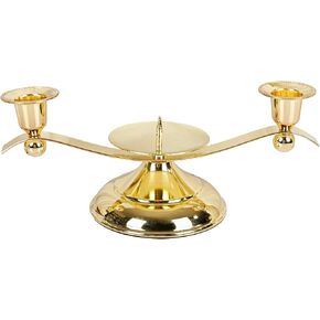 حامل شموع الوحدة، شمعدان الزفاف الذهبي ذو 3 أعمدة مع قاعدة مضادة للانزلاق، حامل شمعدان معدني مزخرف لحفلات الذكرى السنوية للزفاف in Kuwait