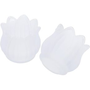 2pcs Flower-Shaped Glass Candle Holders Retro Vintage Tealight Holders for Table Centerpiece Wedding Party Decor Frosted Tulip Design Adds Cozy Elegant Ambiance to Home and Event in Kuwait