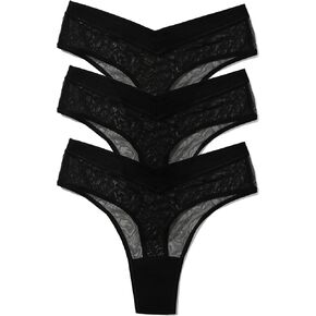 hanky panky - Mesh High Cut Thongs for Women (3 pack) | Chai or Black Underwear Panties, Sheer Lingerie | Sizes (XS-XL) in Saudi Arabia