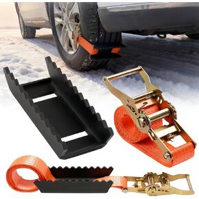 Heavy Duty Tire Metal Gripper with Tire Straps(2 Pack)-Add Protection to Solve the Problem of Broken Rope, Drive Wheels Tire Grip for Snow, Mud&Sand | Emergency Recovery Device for Large SUVs&Trucks in Kuwait
