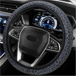 Sun Walker Leopard Print Steering Wheel Cover, 15 Inch Anti-Slip Neoprene Cheetah Steering Wheel Protector, High Elastic Cover Breathable Interior Decor for Most Car Wheels in Kuwait