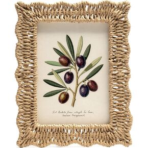 Afuly 5x7 Picture Frame Boho Woven Photo Frame Beige Frames Rope Wave Unique Wall Hanging Desk Standing Home Decor with Real Glass Artwork Anniversary for Mom Women Family in Kuwait