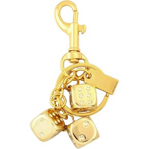 Locus Amoenus Dice Bag Charm Keychain Gold Lobster Clasp Novelty Key Ring for Men Women Purse Handbag Accessories Gifts in Saudi Arabia
