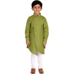Pro-Ethic Style Developer Boy's Indian Kurta For Boys | Kids Ethnic Wear | Pack Of 1 (S-109) (Green, 9-10 Years) in Kuwait