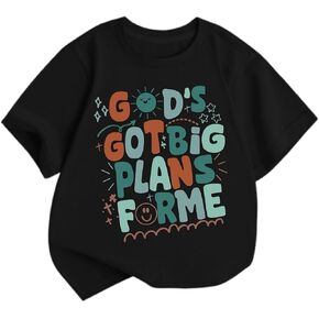 Boys Christian Graphic Tees Kids Jesus Bible Verse Shirt God Religious Shirts Faith Inspirational Short Sleeve Tops in Kuwait