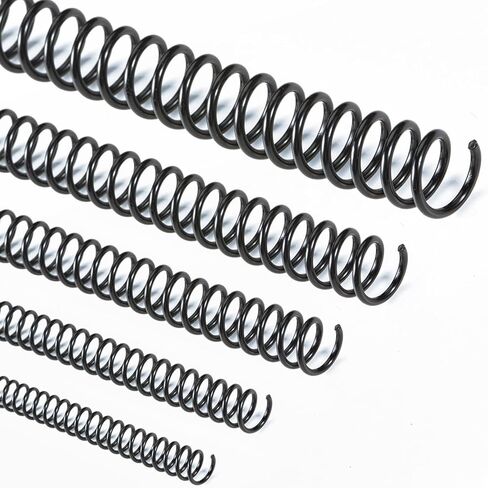 50 حزمة من ملفات التجليد الحلزونية 4:1 درجة، مجموعة ملفات تجليد بلاستيكية سوداء - 5 أحجام (1/4، 5/16، 3/8، 1/2، 3/4 بوصة) مجموعة مختلطة، ملف حلزوني للمستندات بحجم الحروف in Kuwait