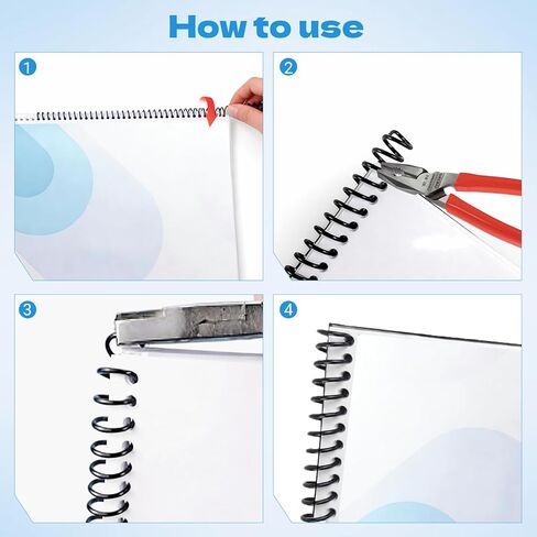 50 حزمة من ملفات التجليد الحلزونية 4:1 درجة، مجموعة ملفات تجليد بلاستيكية سوداء - 5 أحجام (1/4، 5/16، 3/8، 1/2، 3/4 بوصة) مجموعة مختلطة، ملف حلزوني للمستندات بحجم الحروف in Kuwait